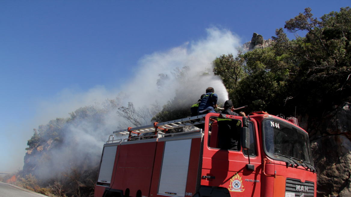 Ρέθυμνο: Μάχη με τις φλόγες και τα μελτέμια δίνουν οι πυροσβέστες