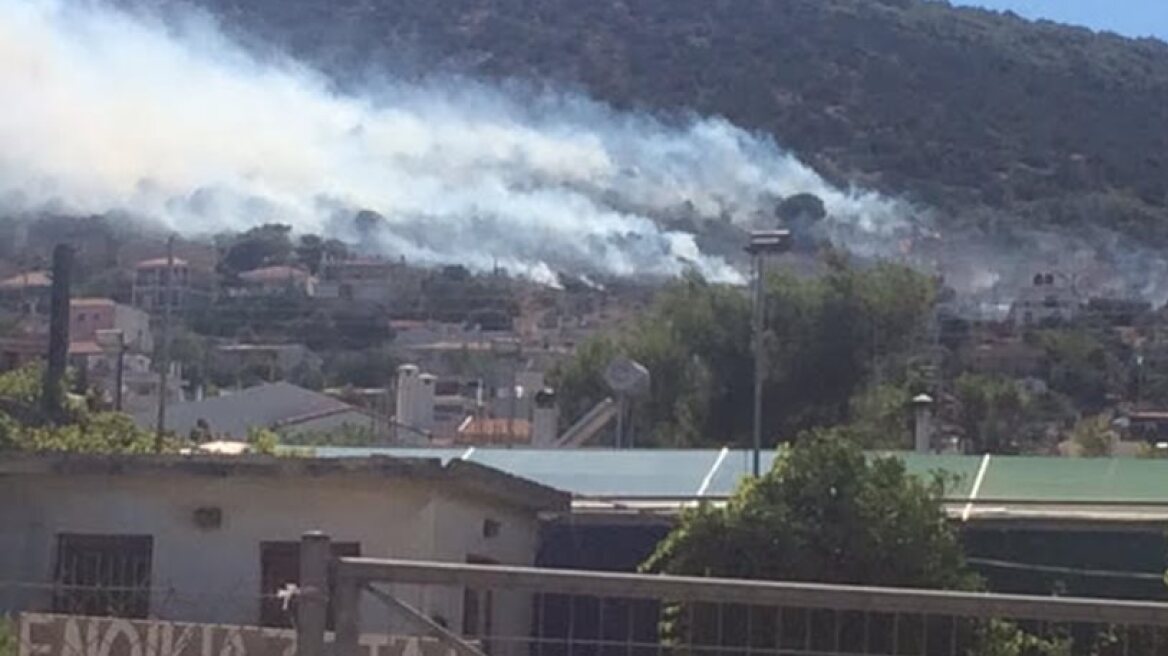 Breaking news: Fire in Loutsa threatens houses