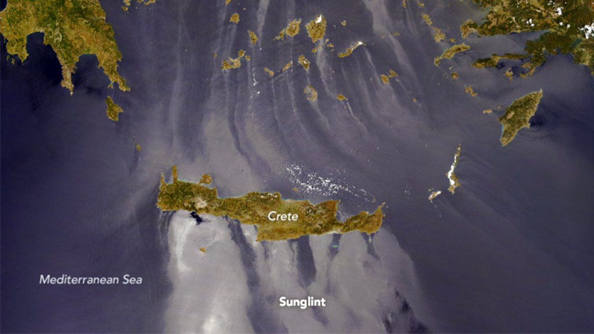 Απίστευτες εικόνες: Η NASA κατέγραψε το φαινόμενο Sunglint στα νερά του Αιγαίου