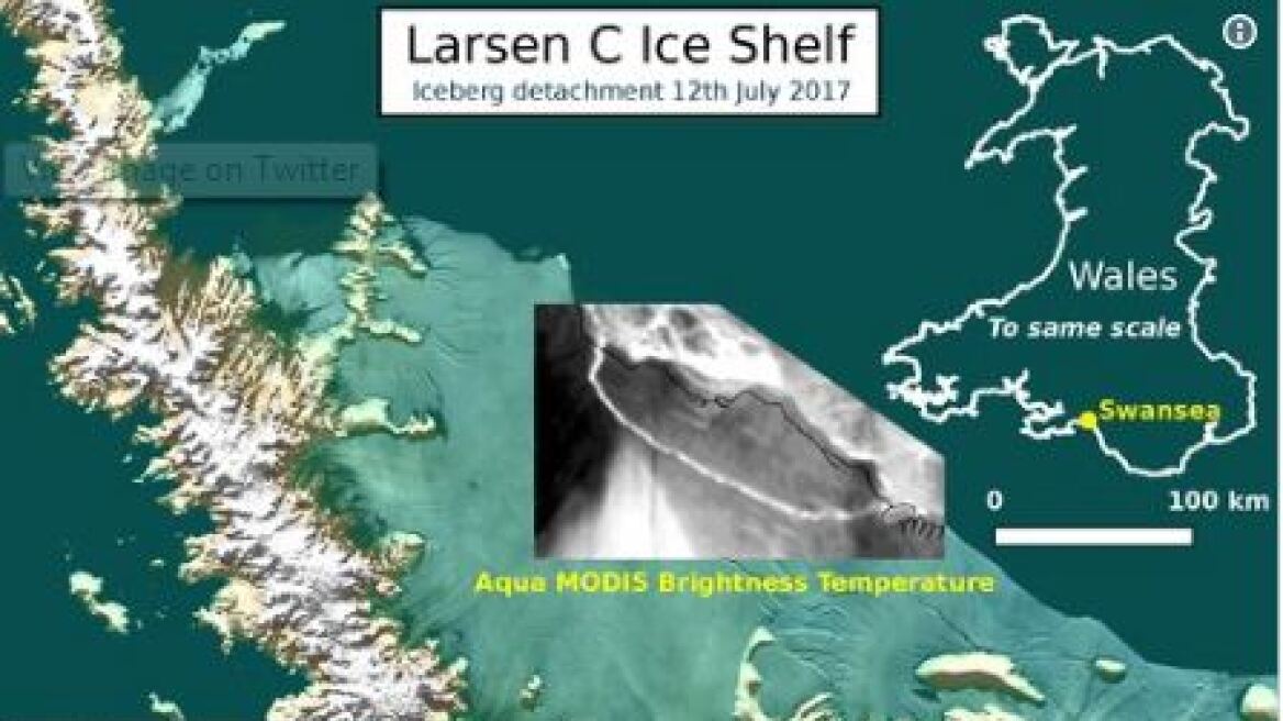 Αποκολλήθηκε παγόβουνο - γίγας της παγοκρηπίδας Larsen στην Ανταρκτική 