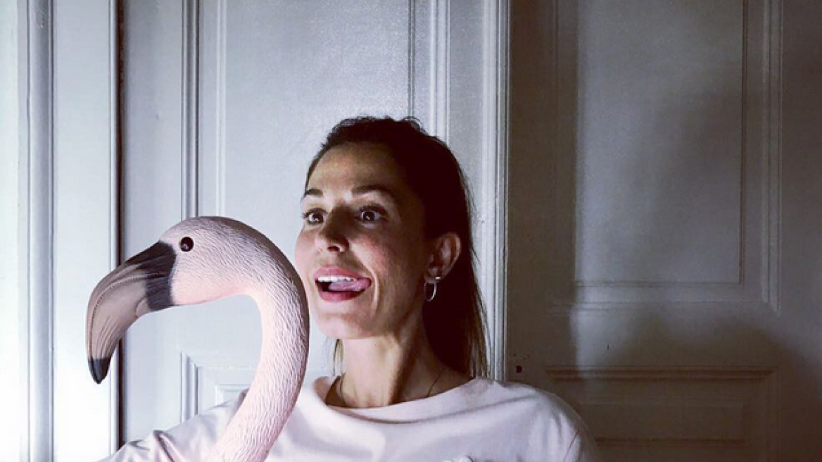 Η Κατερίνα Παπουτσάκη «ενέδωσε» στη μανία με τα ροζ φλαμίνγκο