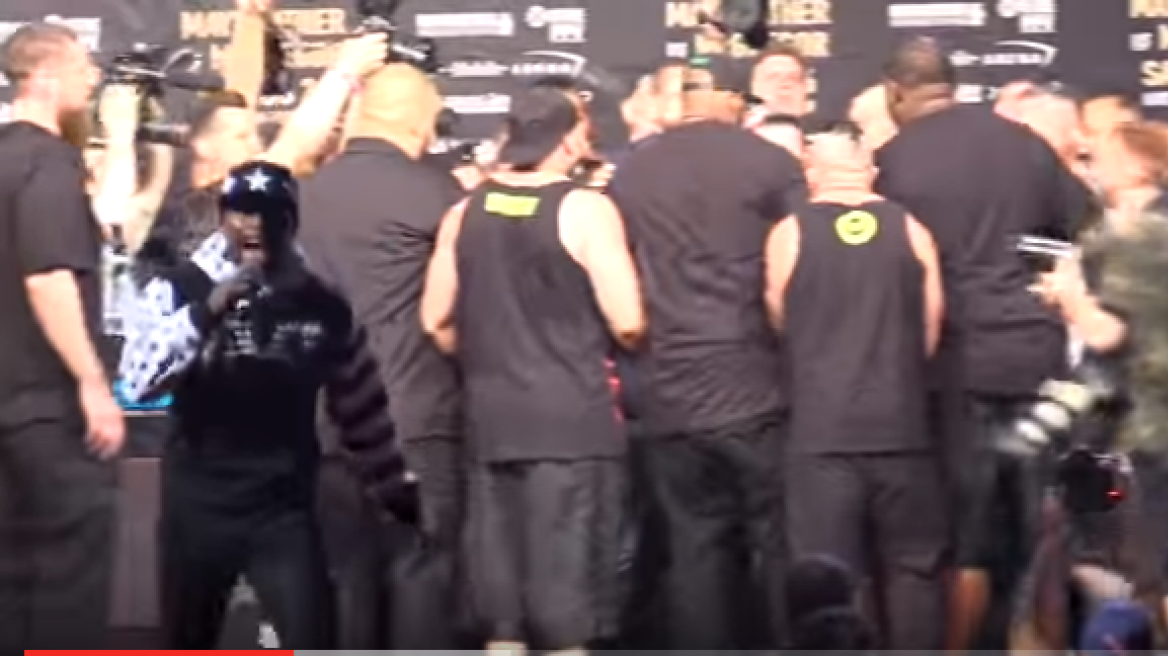 Chaos at Mayweather vs. McGregor NY press conference (video)