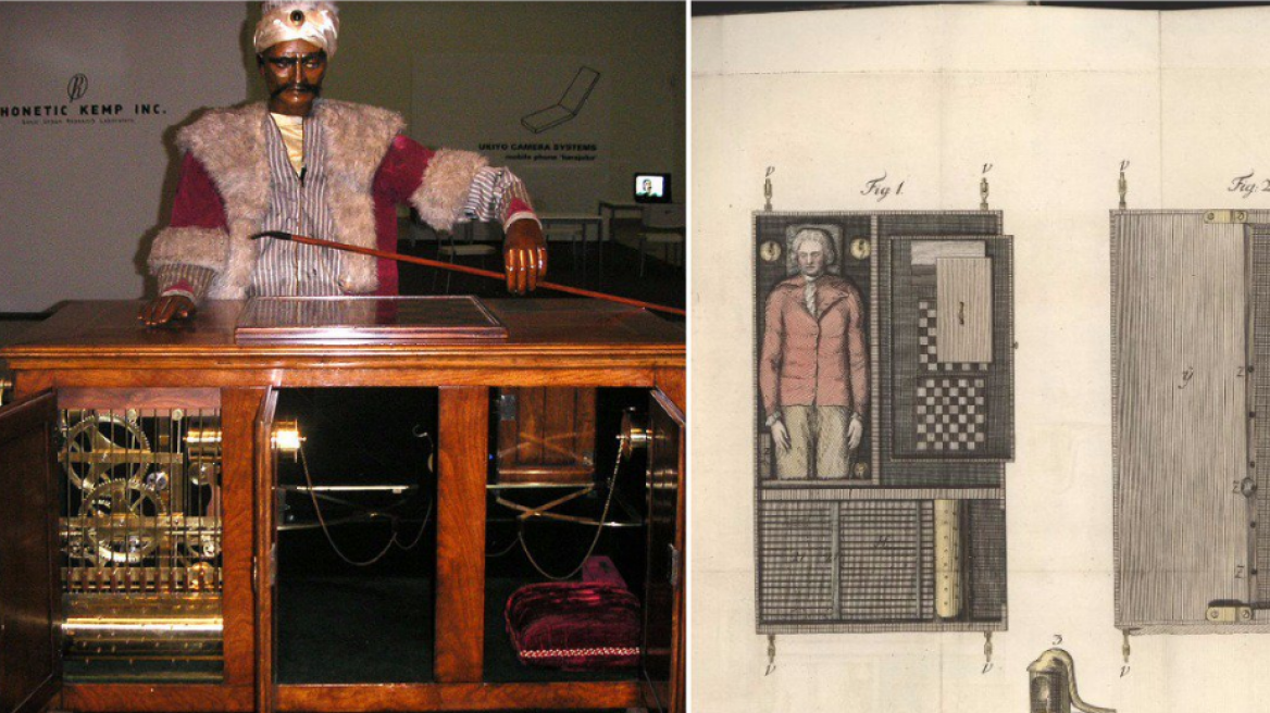 “The Turk” was a fake chess-playing automaton that defeated Benjamin Franklin & Napoleon Bonaparte