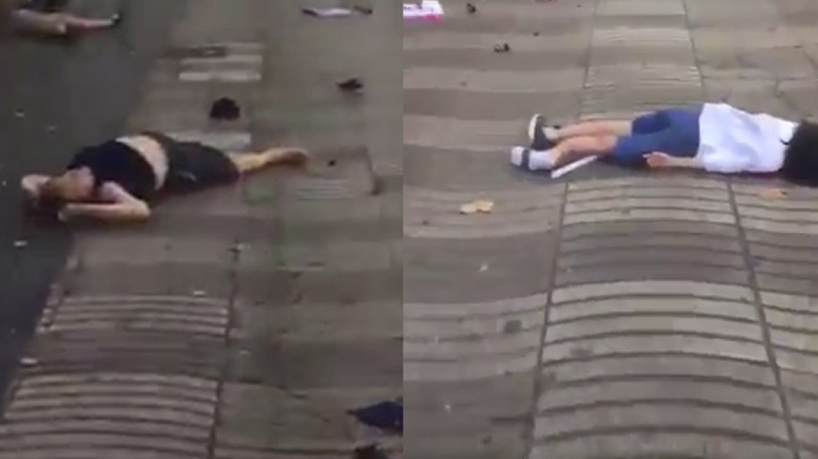 Πολύ σκληρό βίντεο από Βαρκελώνη: Νεκροί και τραυματίες στην άκρη του δρόμου