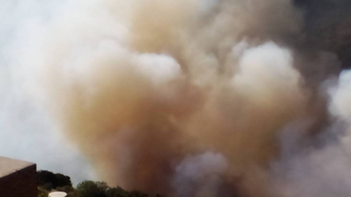 Πυρκαγιά σε δύσβατη περιοχή ανάμεσα σε δύο χωριά της Νάξου 