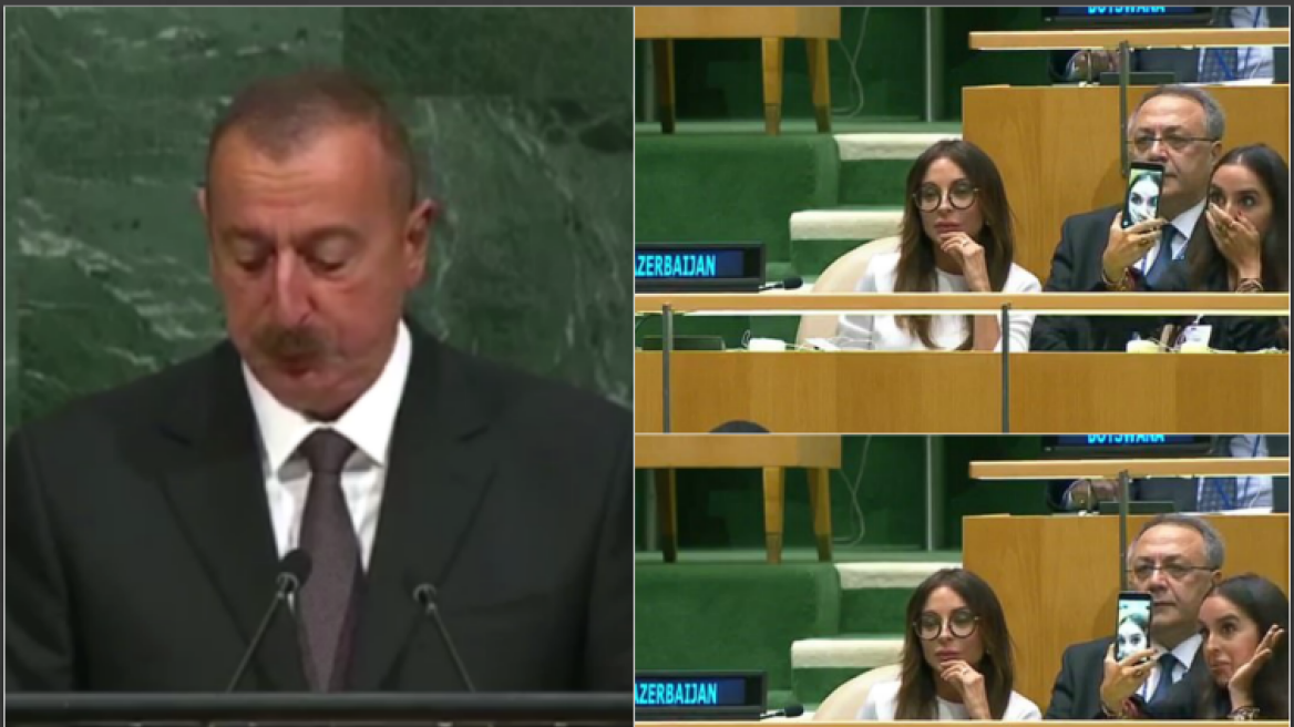 Ο πρόεδρος του Αζερμπαϊτζάν μιλά για γενοκτονία και η κόρη του... βγάζει γελοίες selfie