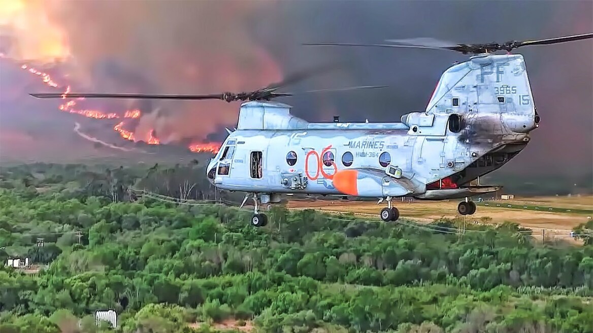 Ελικόπτερα στην Καλιφόρνια διέσωσαν 42 ανθρώπους, 5 σκύλους και μια γάτα από τις φλόγες