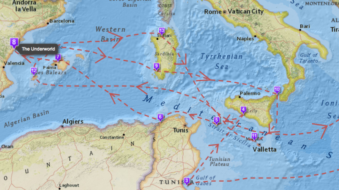 Διαδραστικός χάρτης με το 20ετές ταξίδι του Οδυσσέα