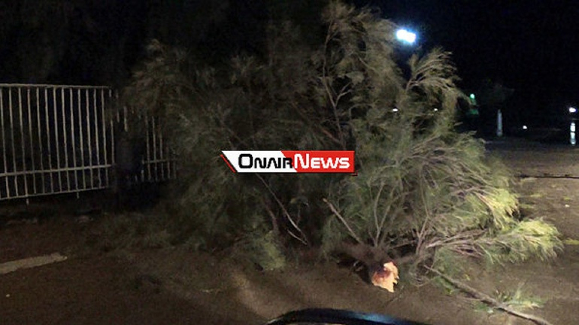 Η κακοκαιρία «χτυπά» την επαρχία: Εγκλωβίστηκαν οδηγοί στην Πάτρα, ξεριζώθηκαν δέντρα στο Μεσολόγγι