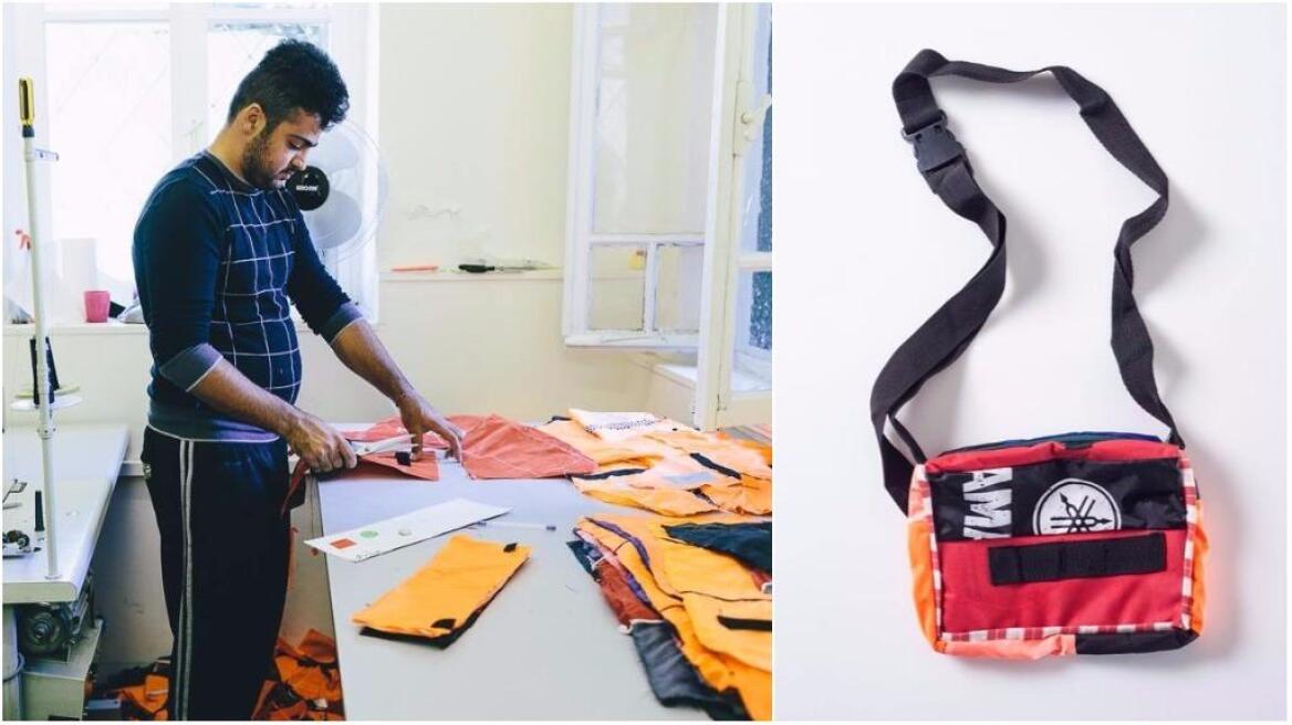 Migrants on Lesbos turn discarded life jackets into accessories