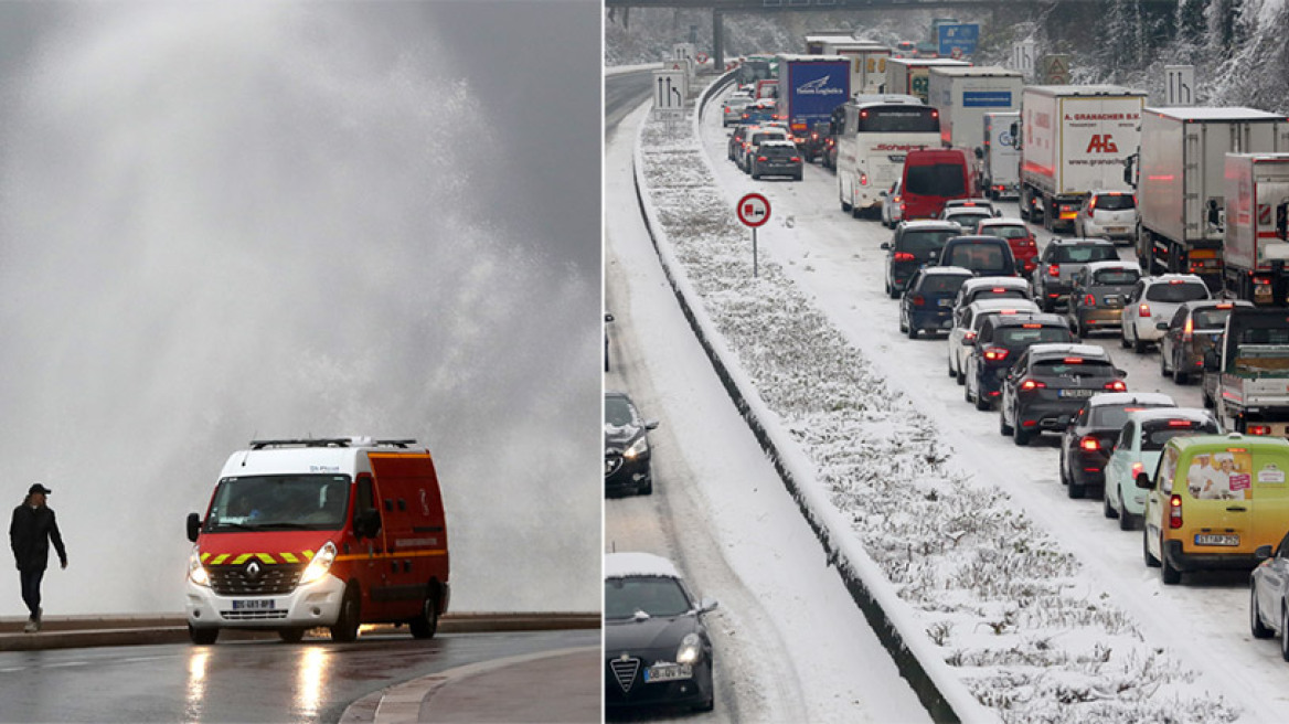 Στο έλεος του χιονιά η δυτική Ευρώπη: Χάος στα αεροδρόμια