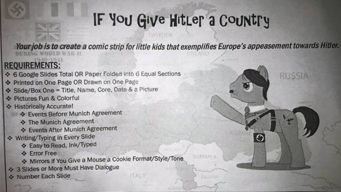 Hitler-themed pony causes outrage in primary school!