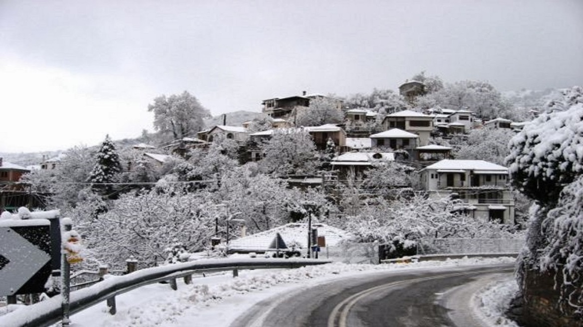 Βόλος: Χιονίζει στο Πήλιο - Στα λευκά το χιονοδρομικό κέντρο	