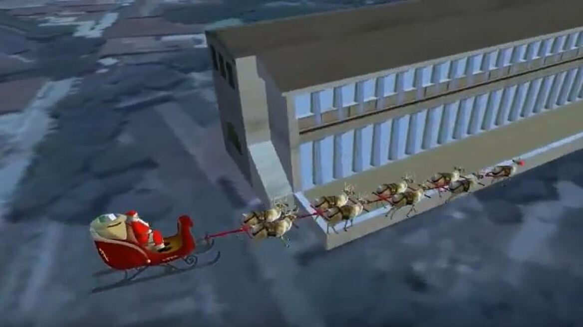 Βίντεο: Ο Άγιος Βασίλης πετάει πάνω από την Αθήνα «την πόλη που αποτελεί τη βάση του δυτικού πολιτισμού»