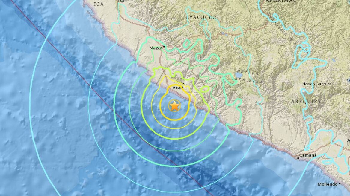 Ισχυρότατος σεισμός 7,1 Ρίχτερ στις ακτές του Περού