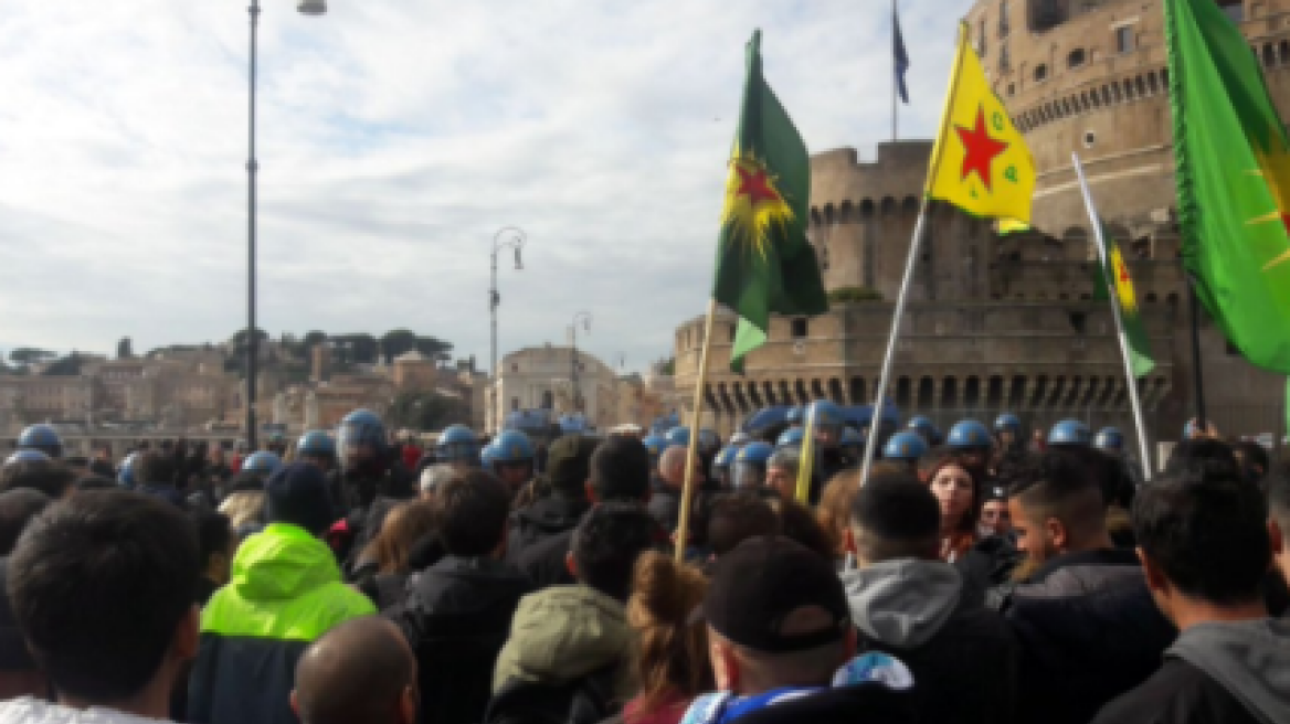 Ρώμη: Συμπλοκές της αστυνομίας με Κούρδους που διαμαρτύρονται για την επίσκεψη Ερντογάν - Ένας τραυματίας