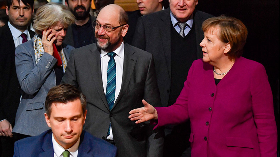 Γερμανία: Συμφωνία Μέρκελ - Σουλτς για κυβέρνηση μεγάλου συνασπισμού 