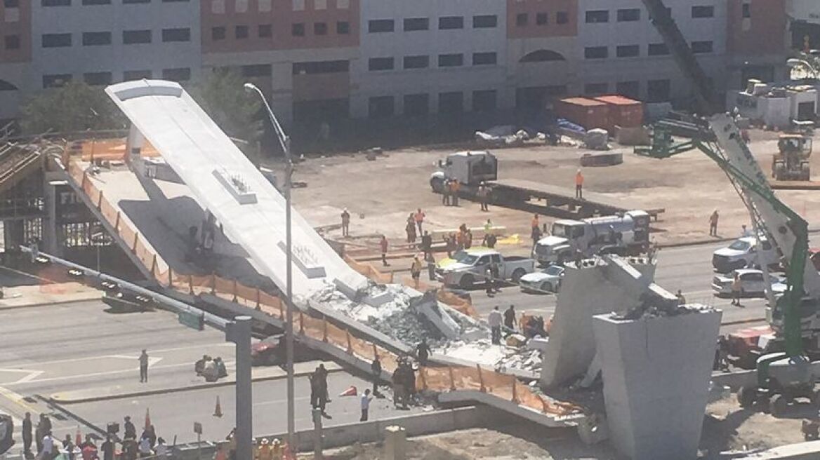 Τραγωδία στο Μαϊάμι: Κατέρρευσε πεζογέφυρα στο Πανεπιστήμιο - Τουλάχιστον τέσσερις νεκροί