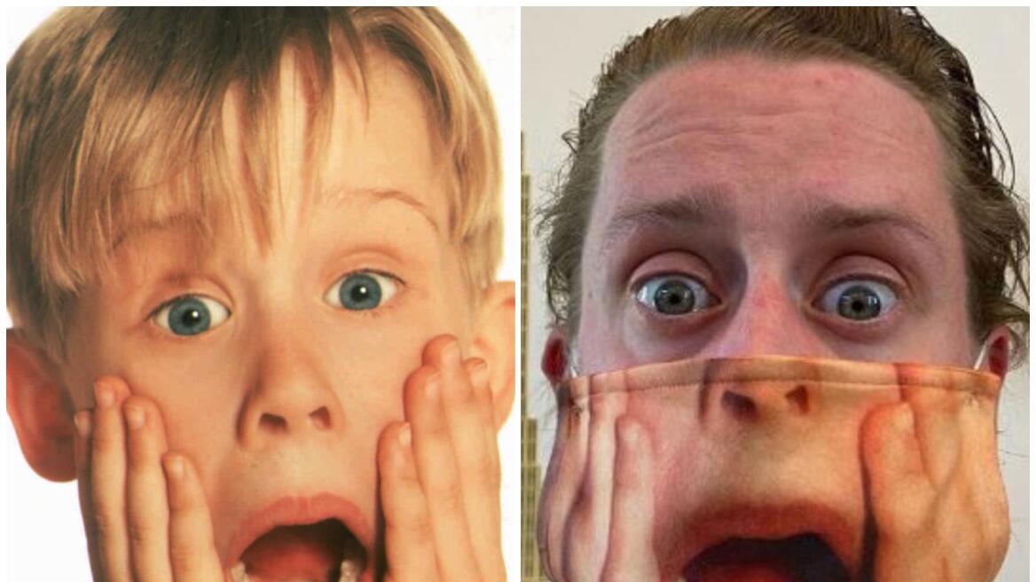 Macaulay-Culkin-poses-in-Home-Alone-2-Face-Mask-and