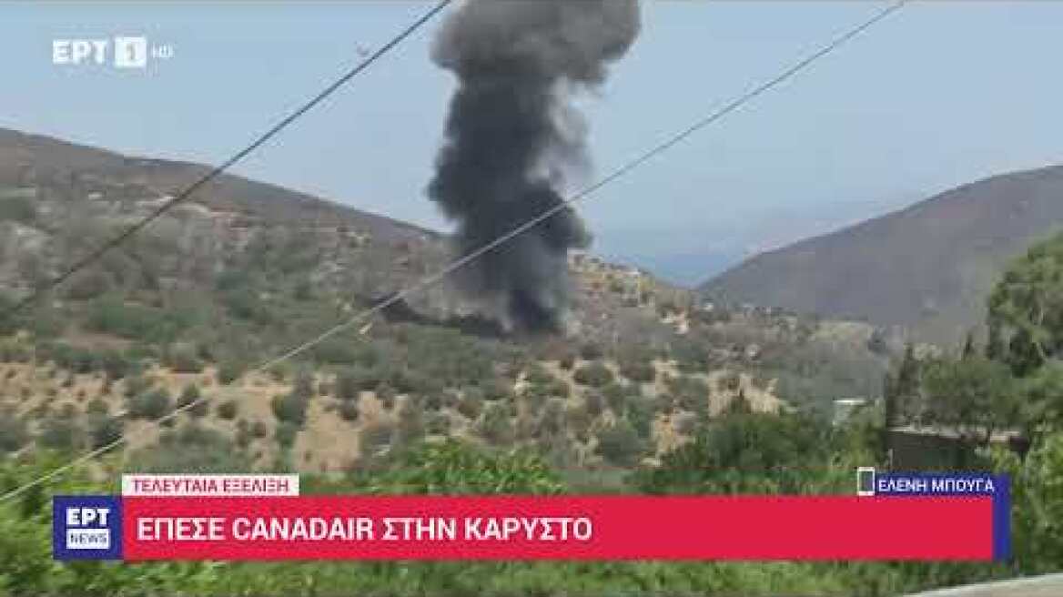 Η στιγμή της πτώσης του Canadair στο δελτίο ειδήσεων της ΕΡΤ