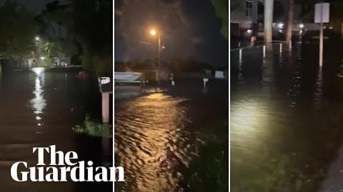 Florida police capture footage of flooding from Hurricane Milton