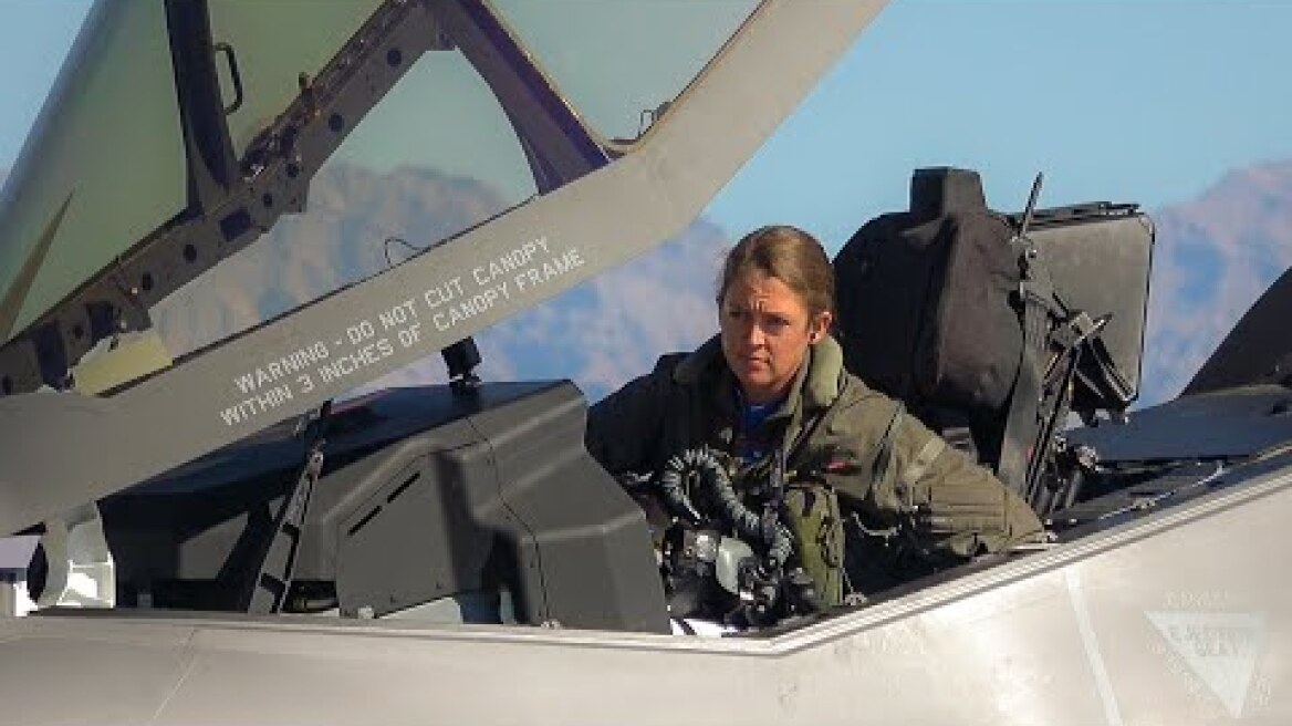 UNITED STATES AIR FORCE FIRST FEMALE F35 DEMO PILOT - KRISTIN "BEO" WOLFE - AVIATION NATION 2022  4K
