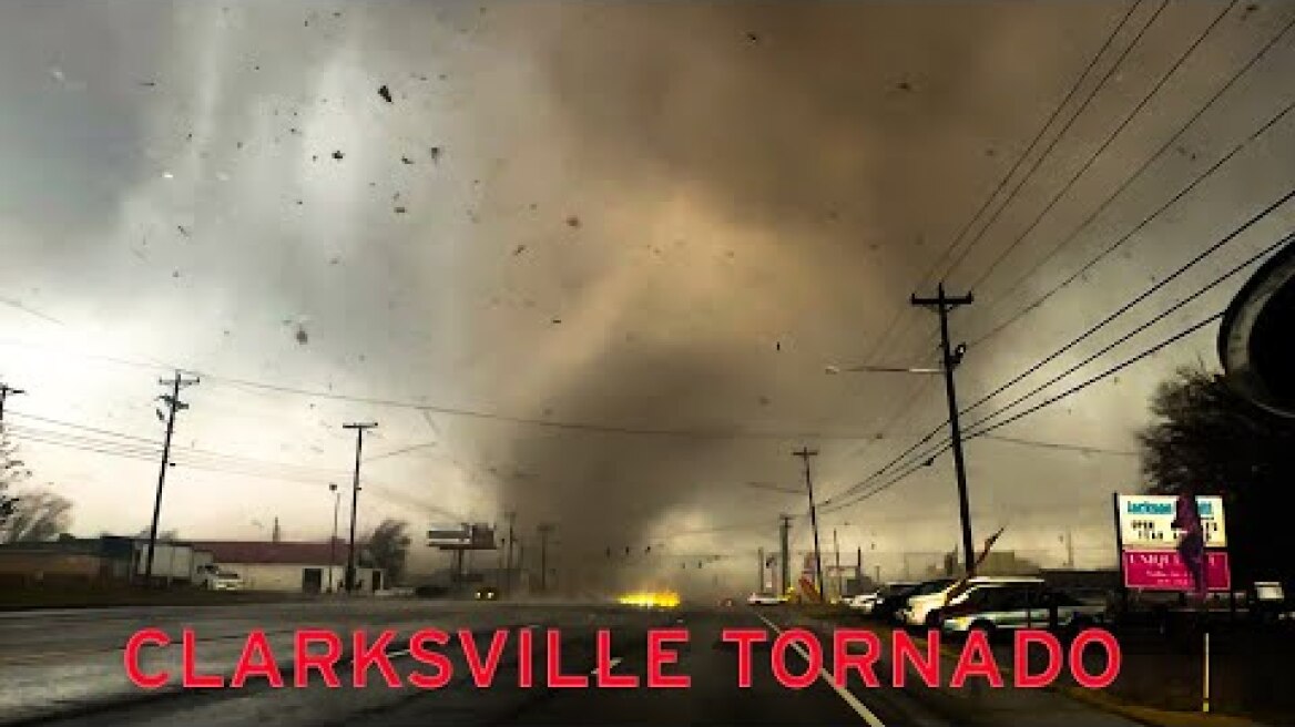 Insane Up Close Tornado Right In Front Of Them In Clarksville, TN