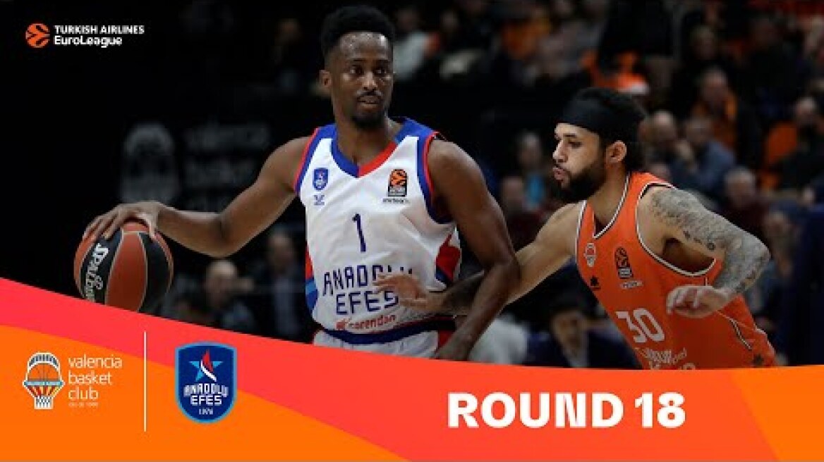 Valencia Basket-Anadolu Efes Istanbul | Round 18 Highlights | 2023-24 Turkish Airlines EuroLeague