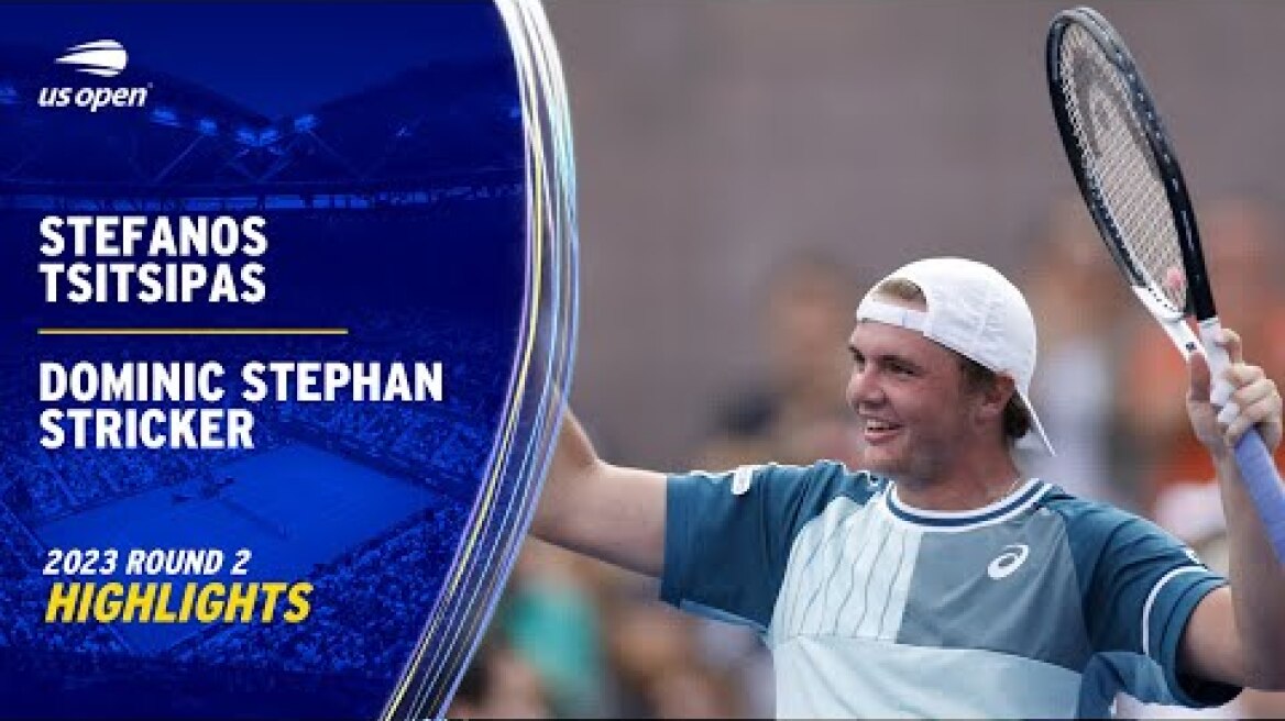 Stefanos Tsitsipas vs. Dominic Stephan Stricker Highlights | 2023 US Open Round 2