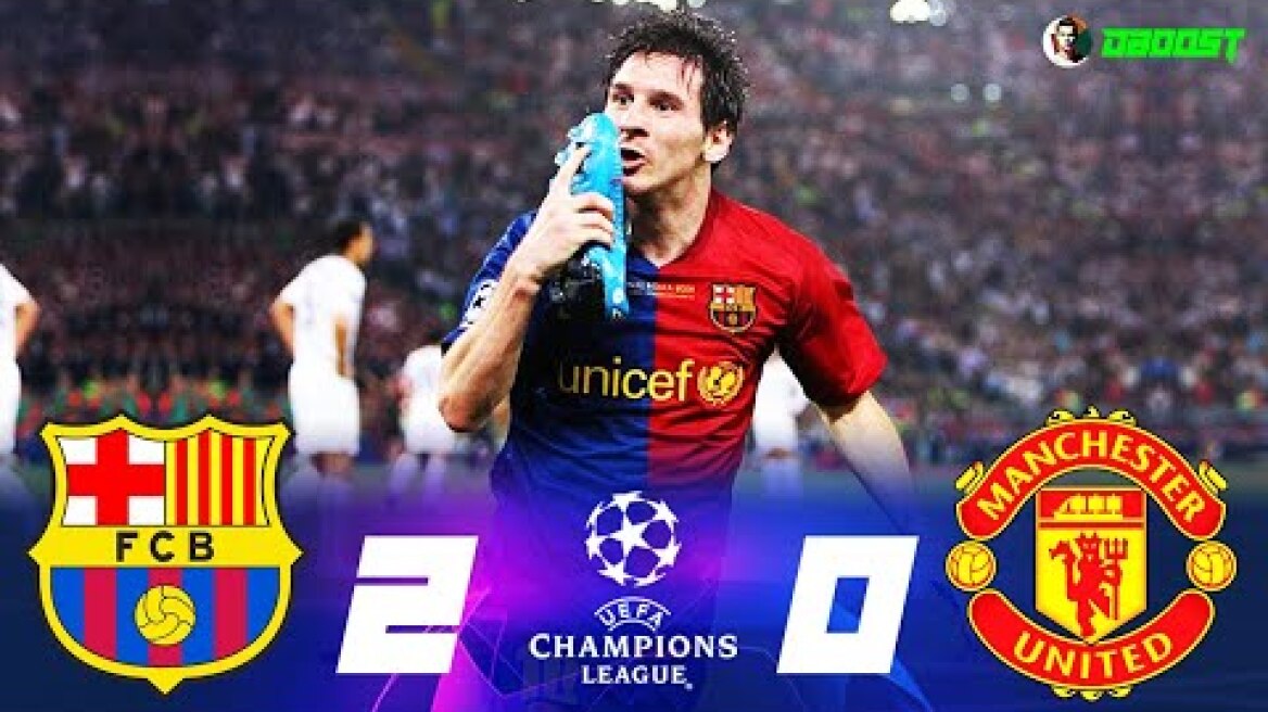 Barcelona 2-0 Manchester United - UCL Final 2009 - Leo Messi's Header - Full HD