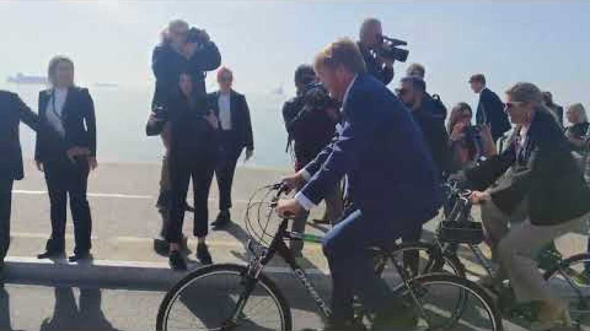 Θεσσαλονίκη: Ποδηλατάδα Ζέρβα με το βασιλικό ζεύγος της Ολλανδίας στην παραλιακή