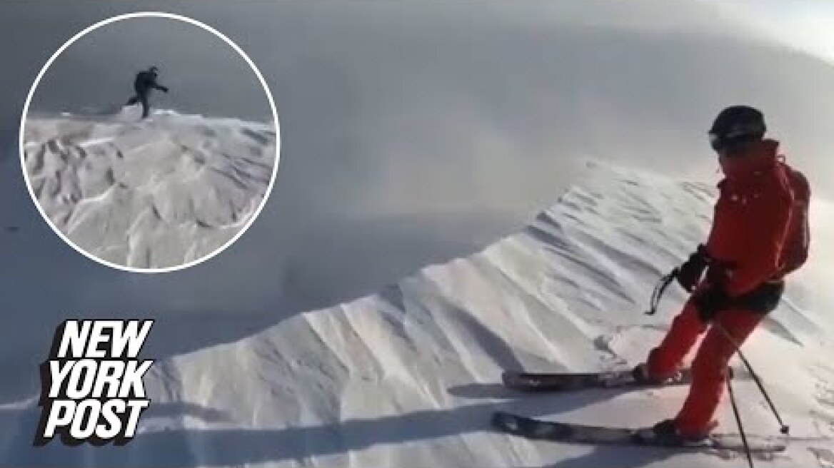 Russian skier somehow dodges death in avalanche | New York Post