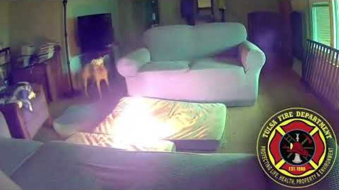 Dog starts a house fire in Tulsa, Oklahoma after chewing through a portable lithium-ion battery.