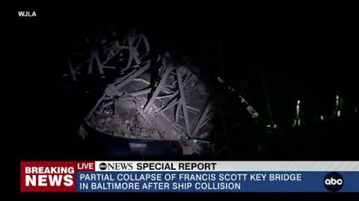 Ship strikes Baltimore's Francis Scott Key Bridge causing partial collapse, Maryland officials say