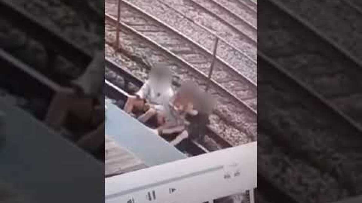 Horrifying moment man and woman are shocked by electric third rail