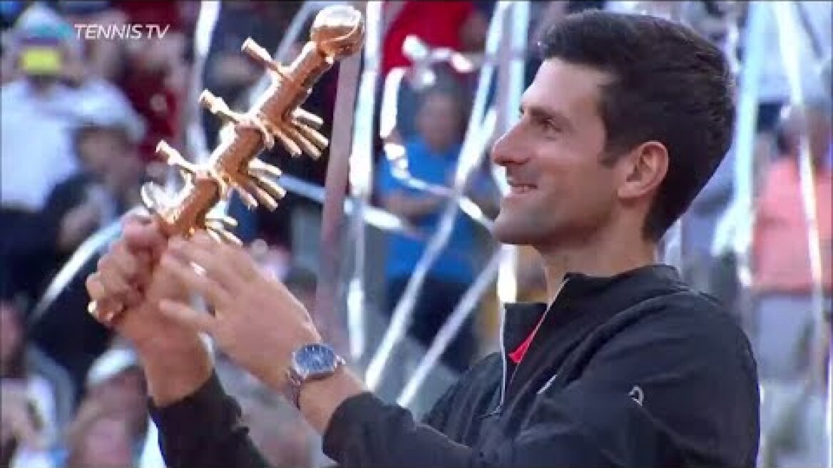 Novak Djokovic Post-Match Celebration, Trophy Lift & Speech | Madrid Open 2019 Final