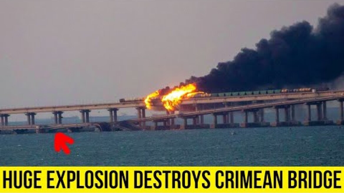 Huge Explosion, Destroys Crimean Bridge!