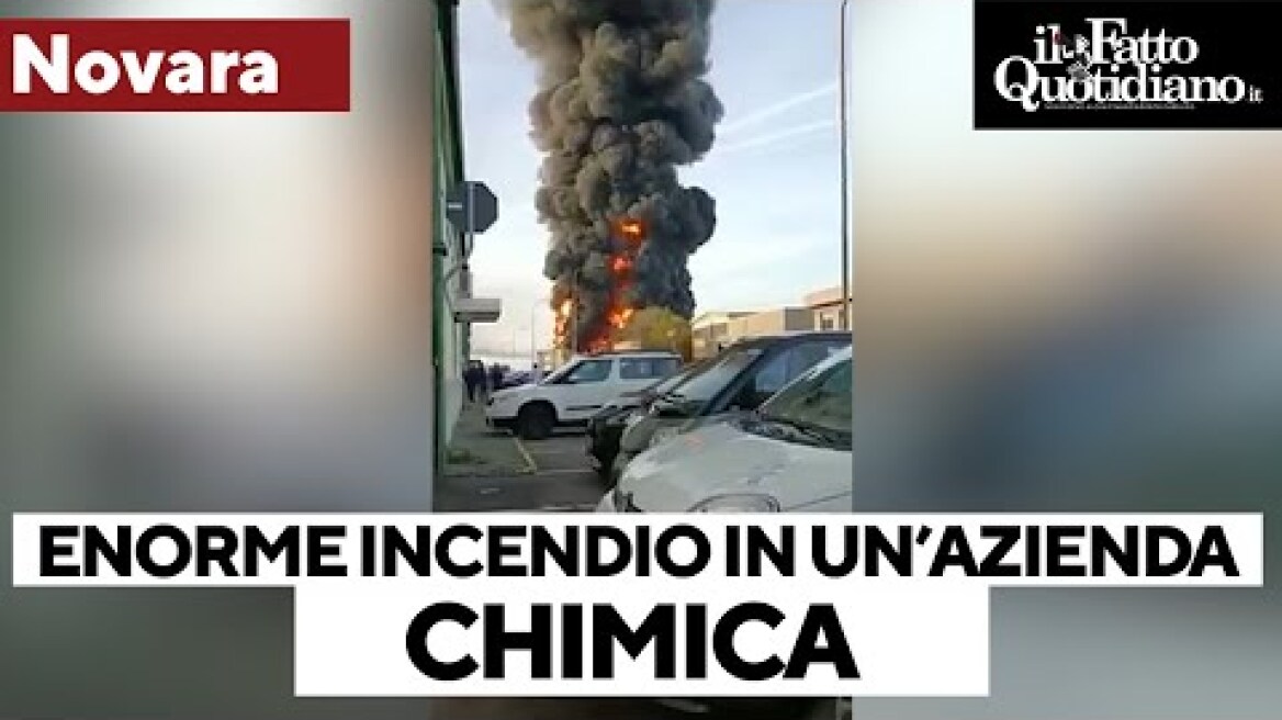 Novara, maxi incendio in un'azienda chimica: possibili rischi ambientali dalla colonna di fumo