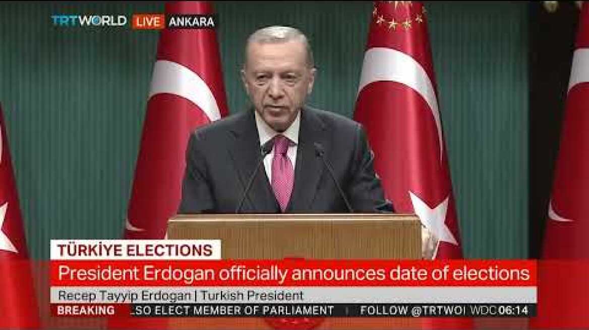 Turkish President Erdogan officially announces Türkiye’s 2023 elections