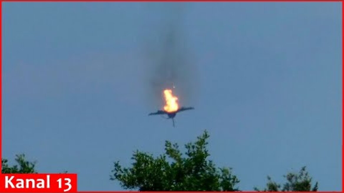 The first Su-34 aircraft trying to bomb the Ukrainian army in Kursk was shot down