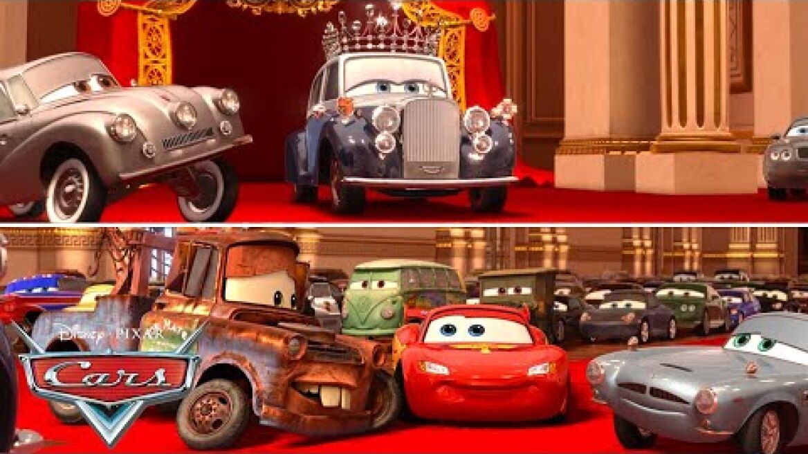 Mater and Lightning McQueen Meet the Queen | Pixar Cars
