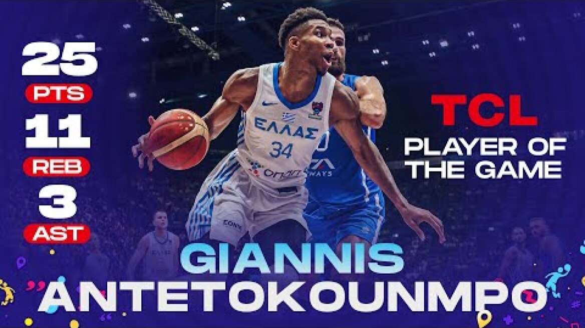 Giannis ANTETOKOUNMPO 🇬🇷 | 25 PTS | 11 REB | 3 AST | TCL Player of the Game vs. Italy