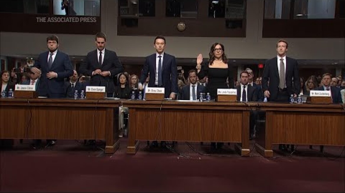 Zuckerberg and Hawley in testy exchange as social media CEOS testify