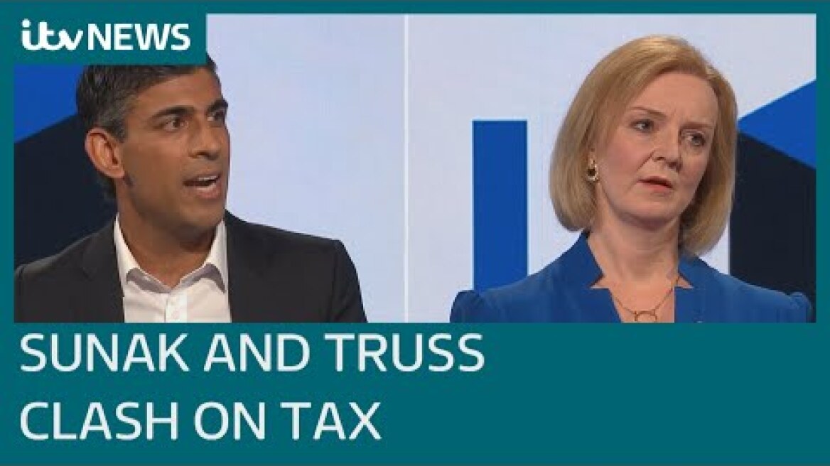Liz Truss and Rishi Sunak clash on tax in first head-to-head debate | ITV News