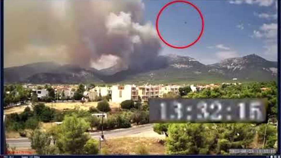 Βίντεο με την ραγδαία εξέλιξη της πυρκαγιάς στην Πάρνηθα