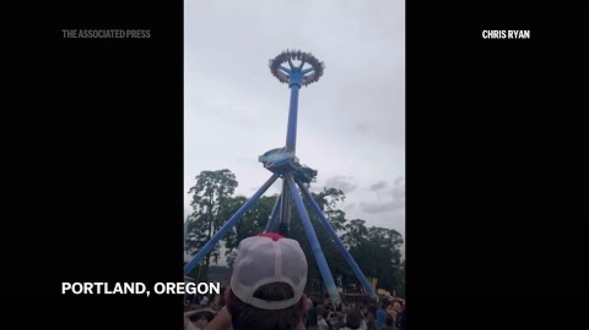 Crews rescue 28 people trapped upside down high on Oregon amusement park ride