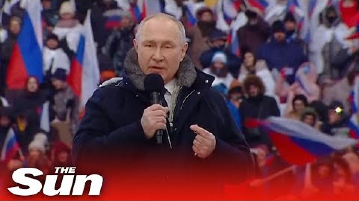 Putin gives rallying cry at Moscow concert and says Russia is 'proud of troops'