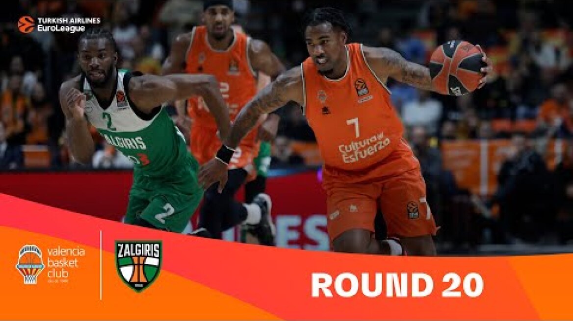 Valencia Basket-Zalgiris Kaunas | Round 20 Highlights | 2023-24 Turkish Airlines EuroLeague