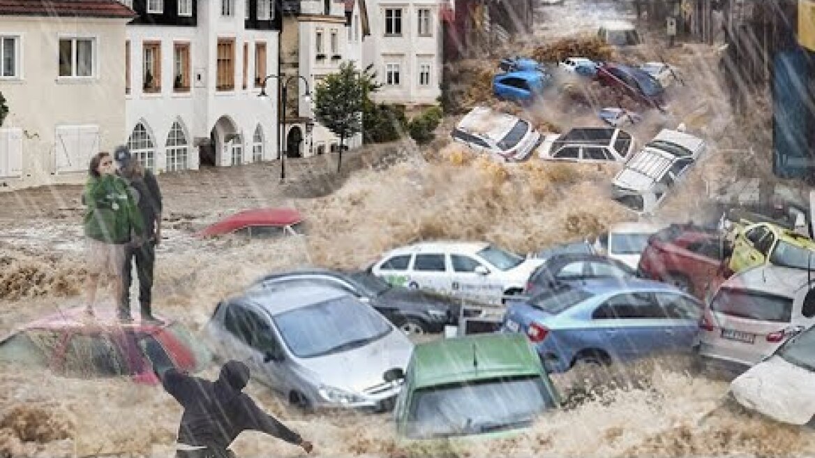 Mass Evacuation in Italy! Crazy Flash flood blows away cars and houses in Cesena, Italy