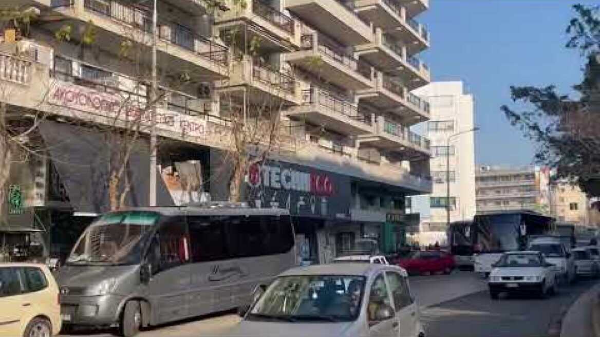 Διαμαρτυρία με τουριστικά λεωφορεία στη Θεσσαλονίκη (1)